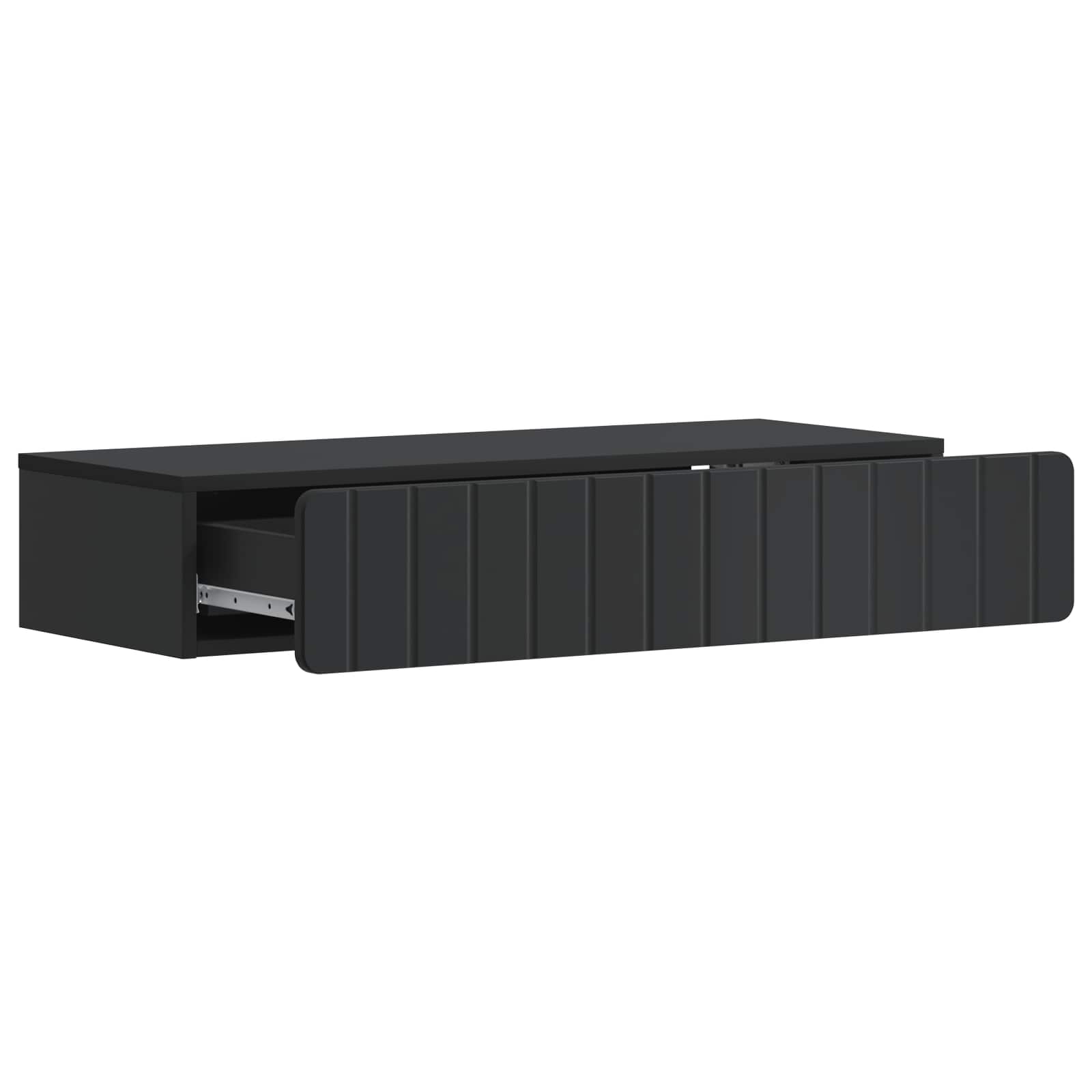 vidaXL Stolik boczny montowany na ścianie Czarny 87,5 x 34,5 x 17 cm