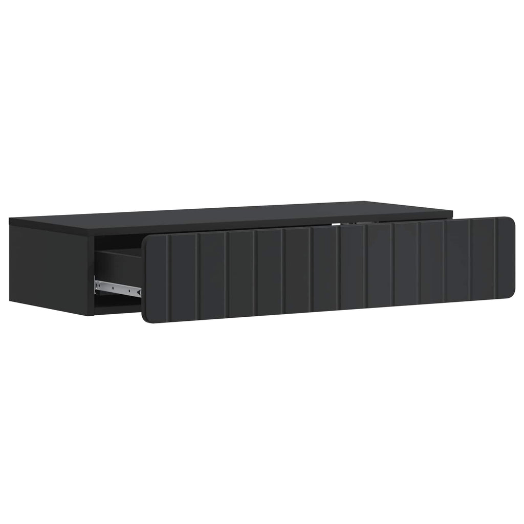 vidaXL Stolik boczny montowany na ścianie Czarny 87,5 x 34,5 x 17 cm