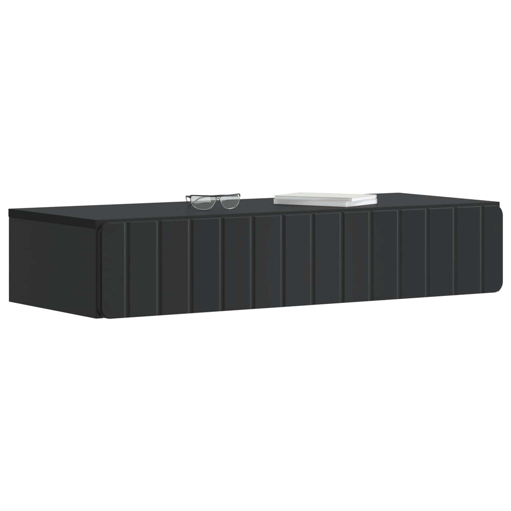 vidaXL Stolik boczny montowany na ścianie Czarny 87,5 x 34,5 x 17 cm