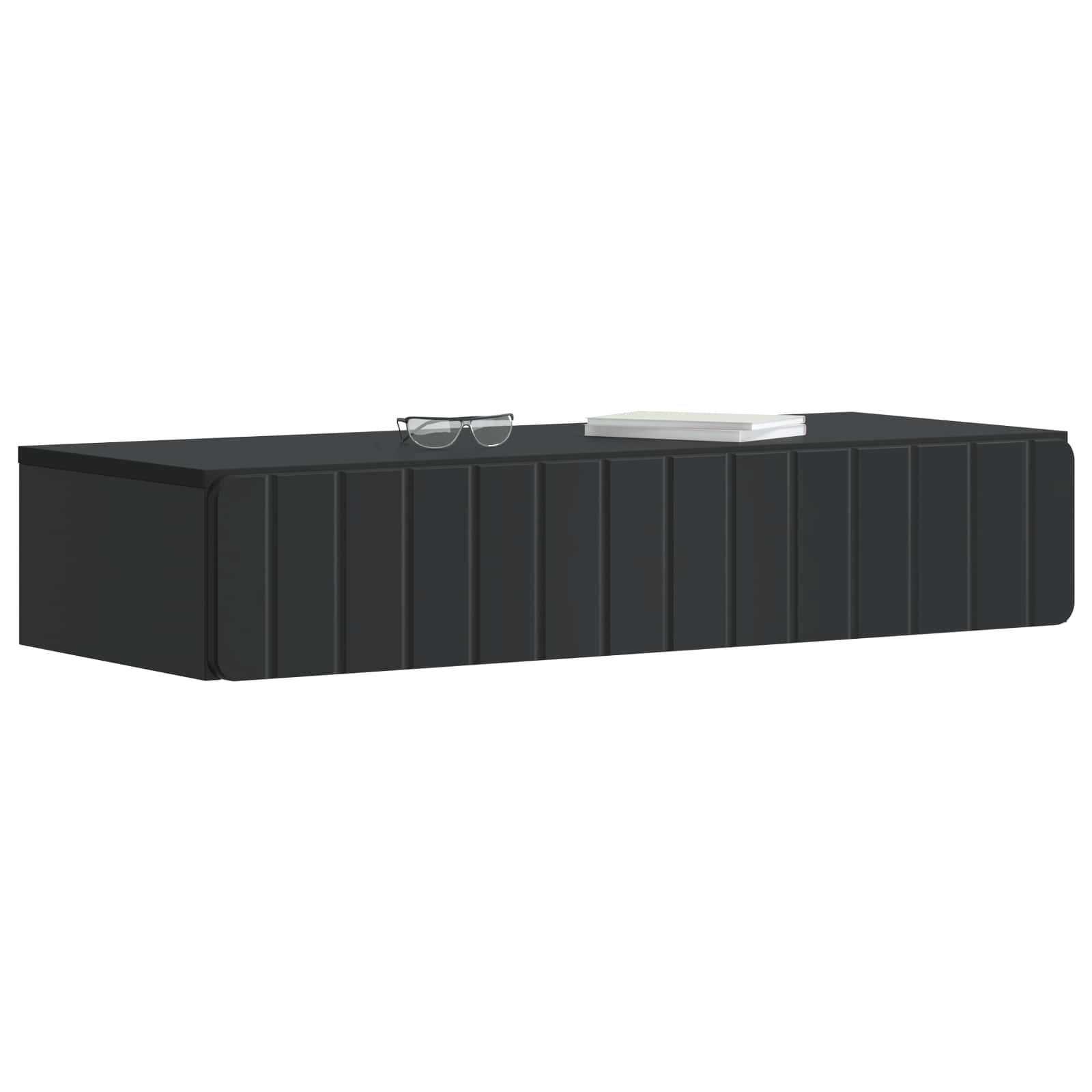 vidaXL Stolik boczny montowany na ścianie Czarny 87,5 x 34,5 x 17 cm