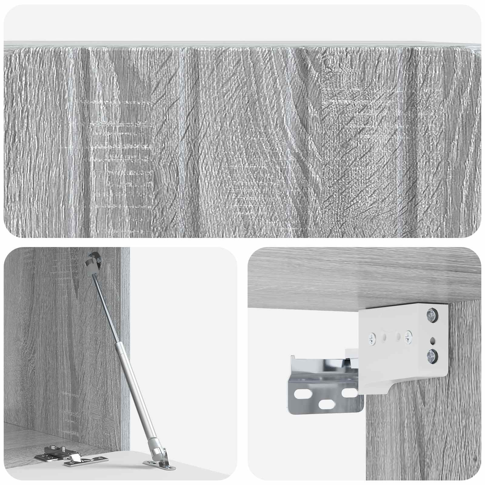 vidaXL Szafka RTV montowana na ścianie 59,5 x 41 x 30 cm Szary Sonoma