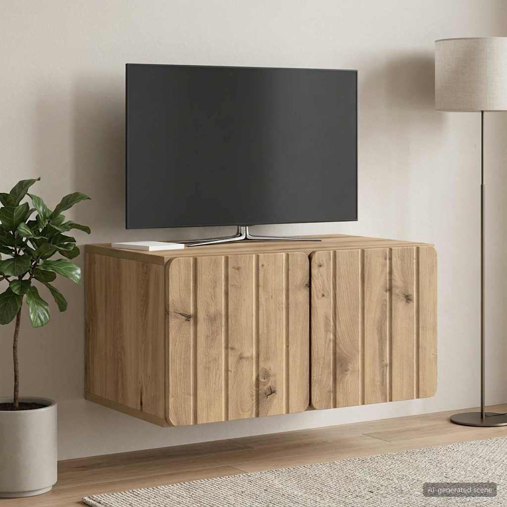 vidaXL Szafka RTV montowana na ścianie 59,5 x 41 x 30 cm Dąb artisan