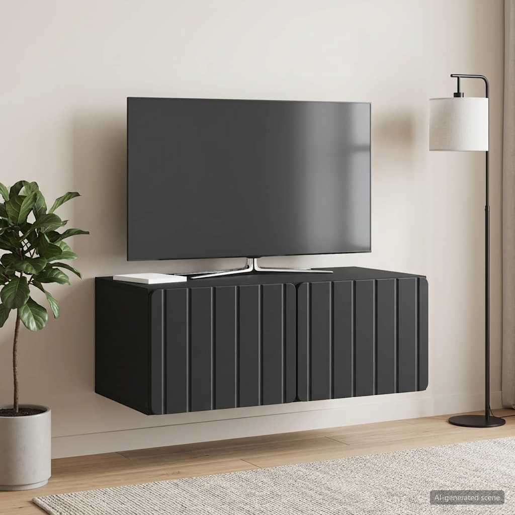 vidaXL Szafka RTV montowana na ścianie 78,5 x 41 x 30 cm Czarny