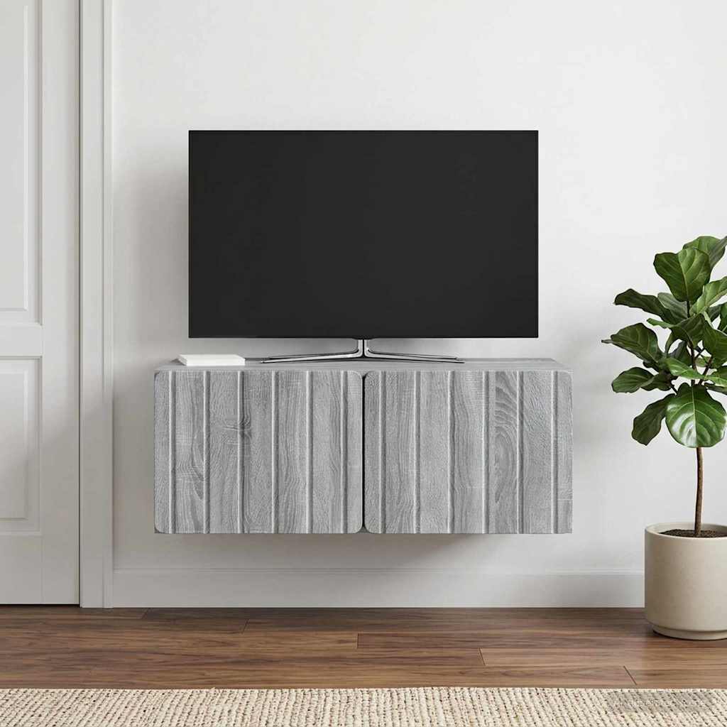 vidaXL Szafka RTV montowana na ścianie 78,5 x 41 x 30 cm Szary Sonoma