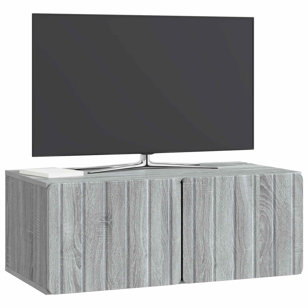 vidaXL Szafka RTV montowana na ścianie Szary Sonoma 78,5 x 41 x 30 cm