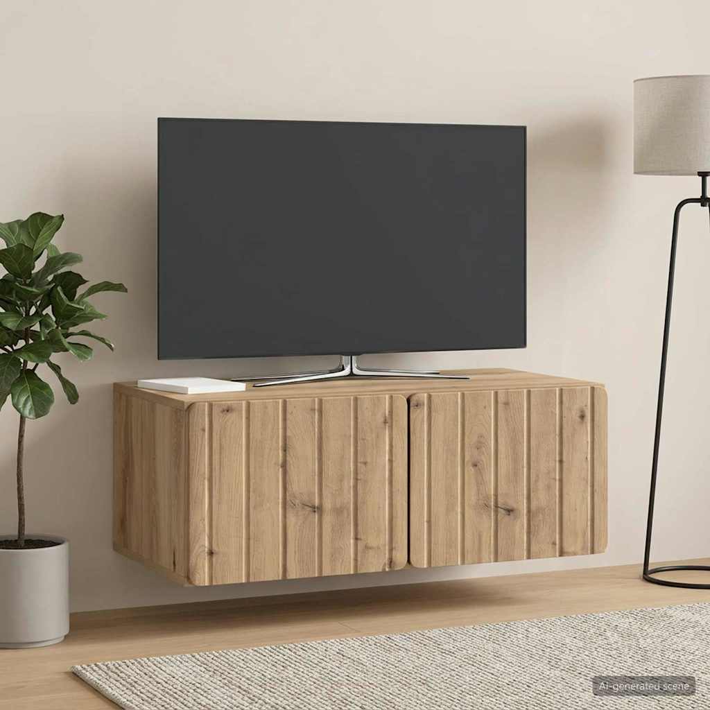 vidaXL Szafka RTV montowana na ścianie 78,5 x 41 x 30 cm Dąb artisan