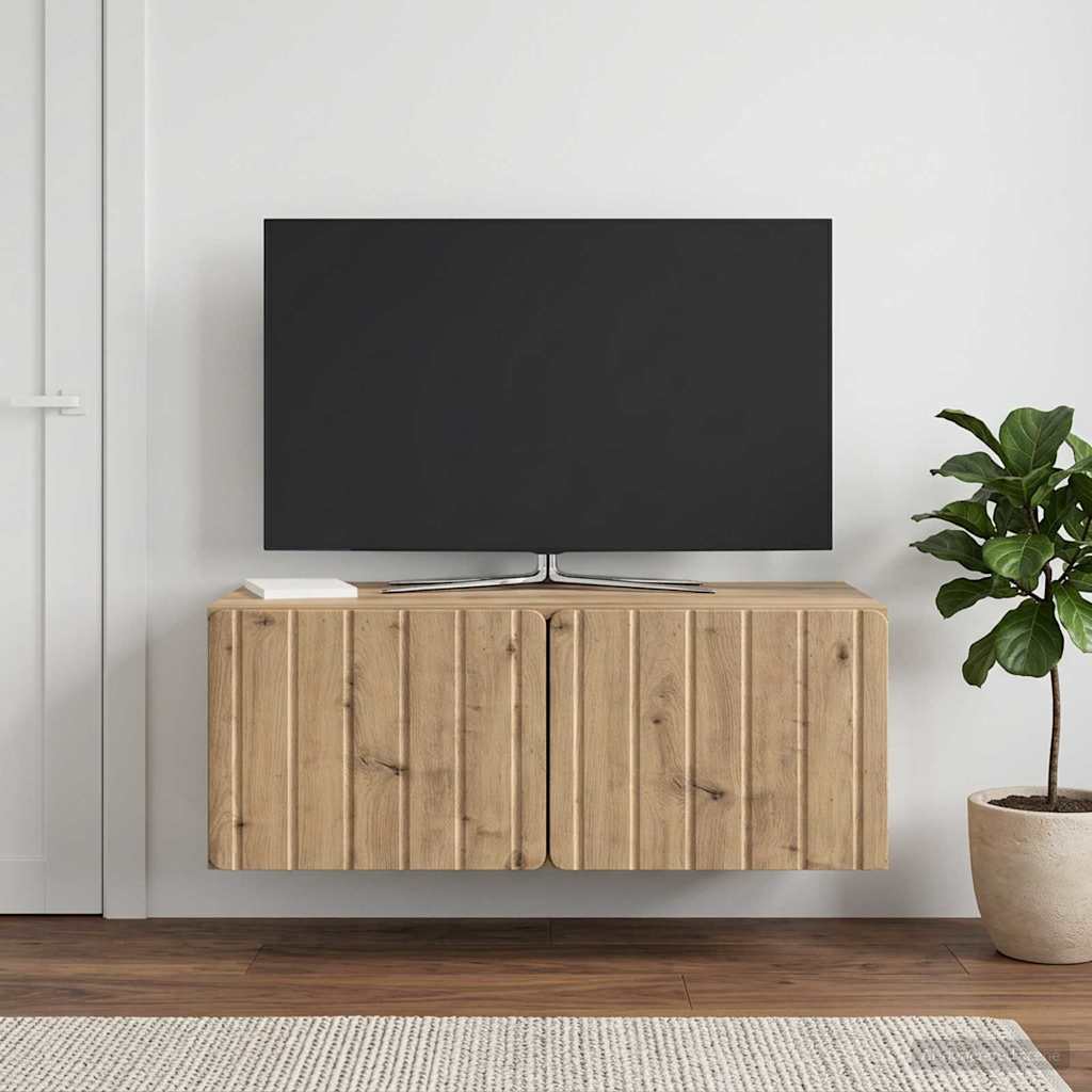 vidaXL Szafka RTV montowana na ścianie 78,5 x 41 x 30 cm Dąb artisan