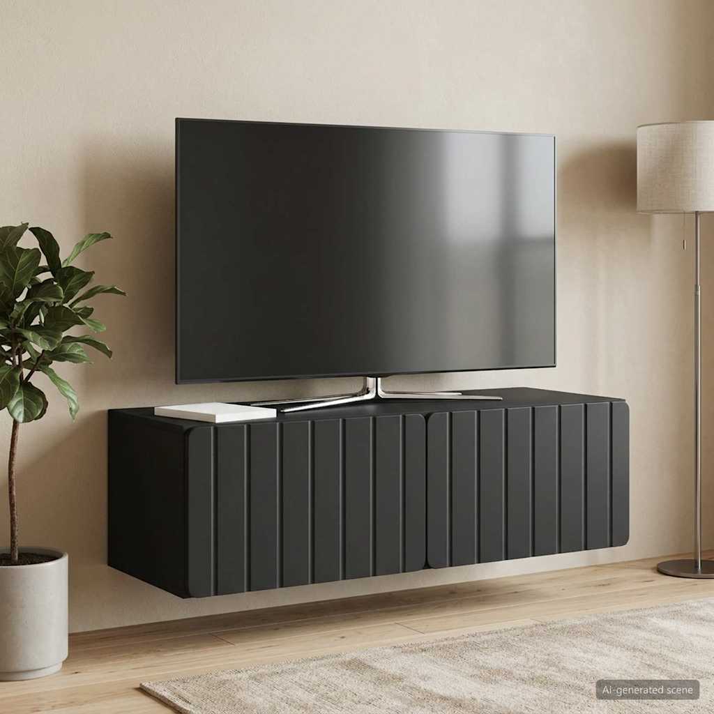 vidaXL Szafka RTV montowana na ścianie 98 x 41 x 30 cm Czarny