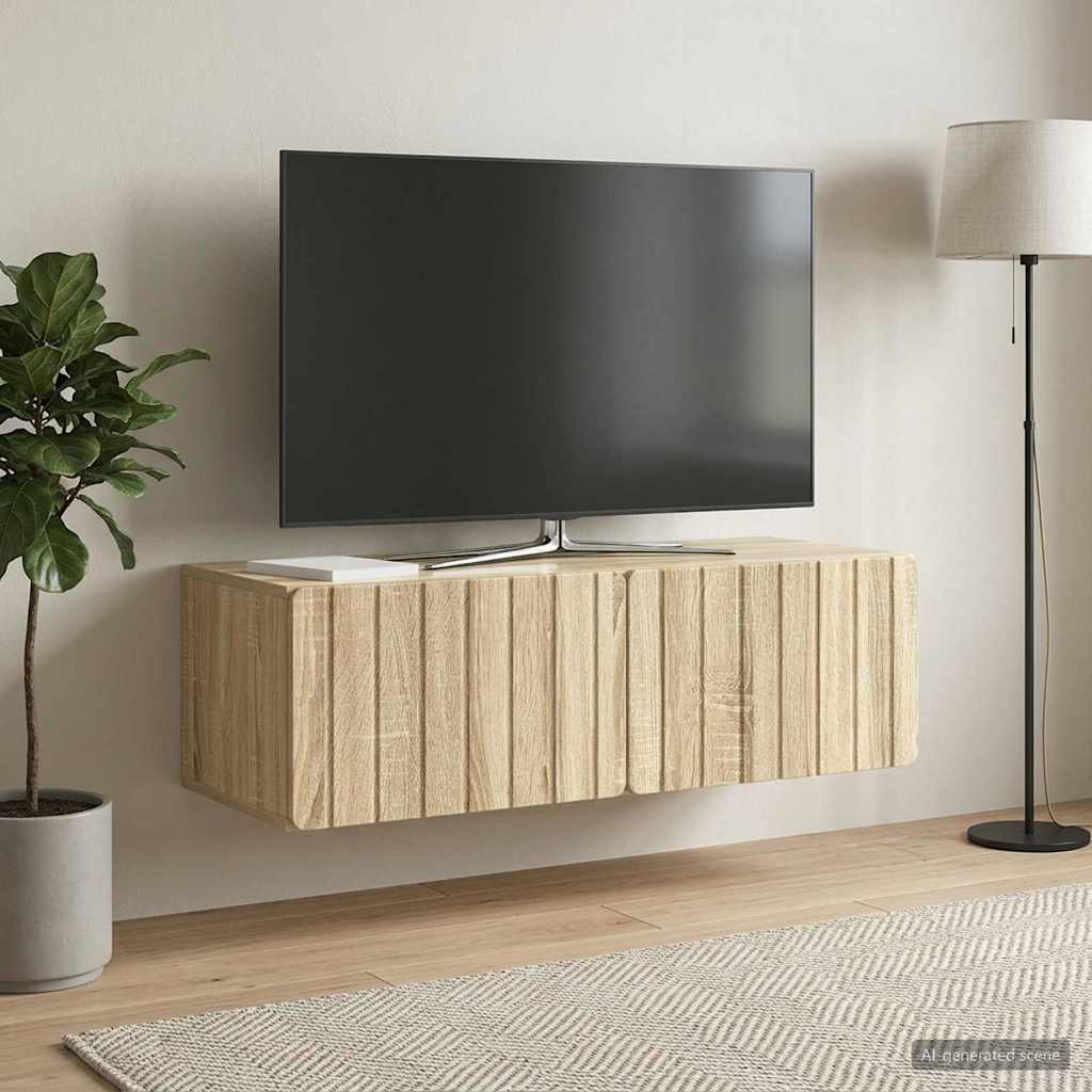 vidaXL Szafka RTV montowana na ścianie 98 x 41 x 30 cm dąb Sonoma