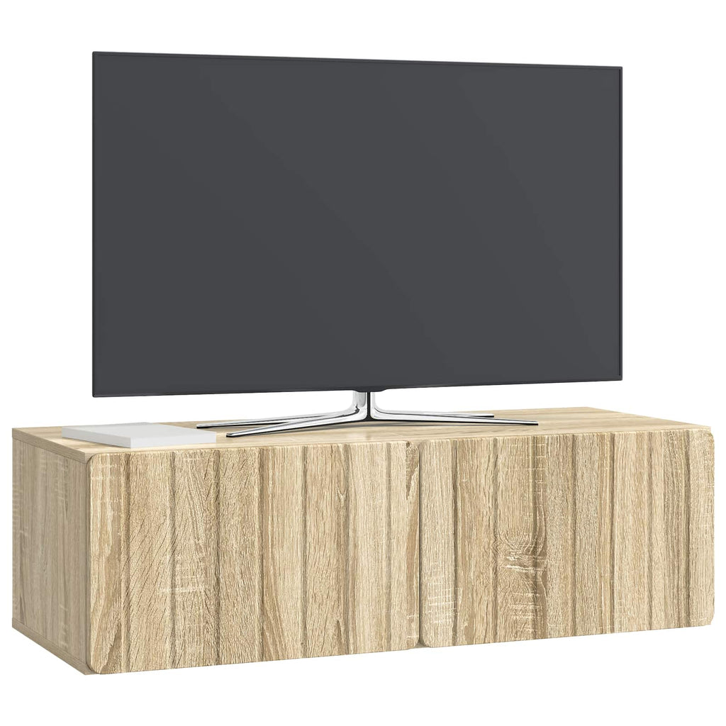 vidaXL Szafka RTV montowana na ścianie 98 x 41 x 30 cm dąb Sonoma