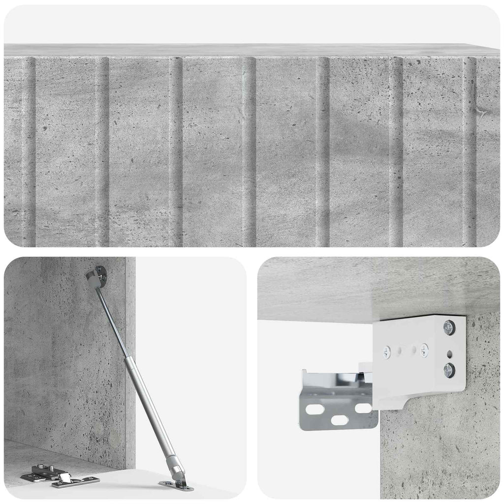 vidaXL Szafka RTV montowana na ścianie 98 x 41 x 30 cm Betonowy szary