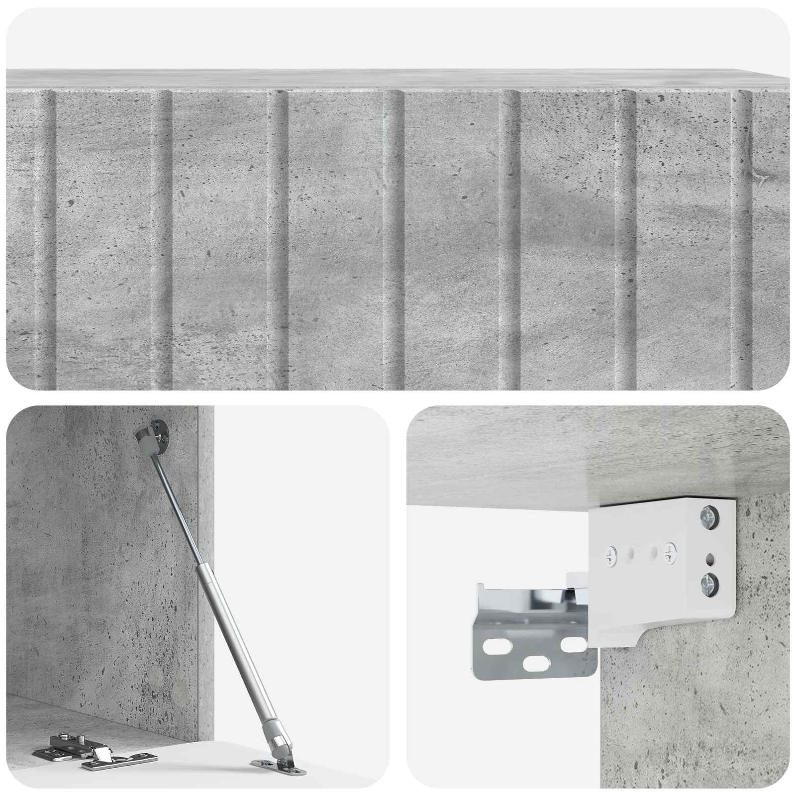 vidaXL Szafka RTV montowana na ścianie 98 x 41 x 30 cm Betonowy szary