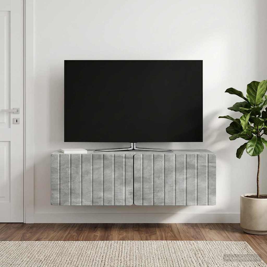 vidaXL Szafka RTV montowana na ścianie 98 x 41 x 30 cm Betonowy szary