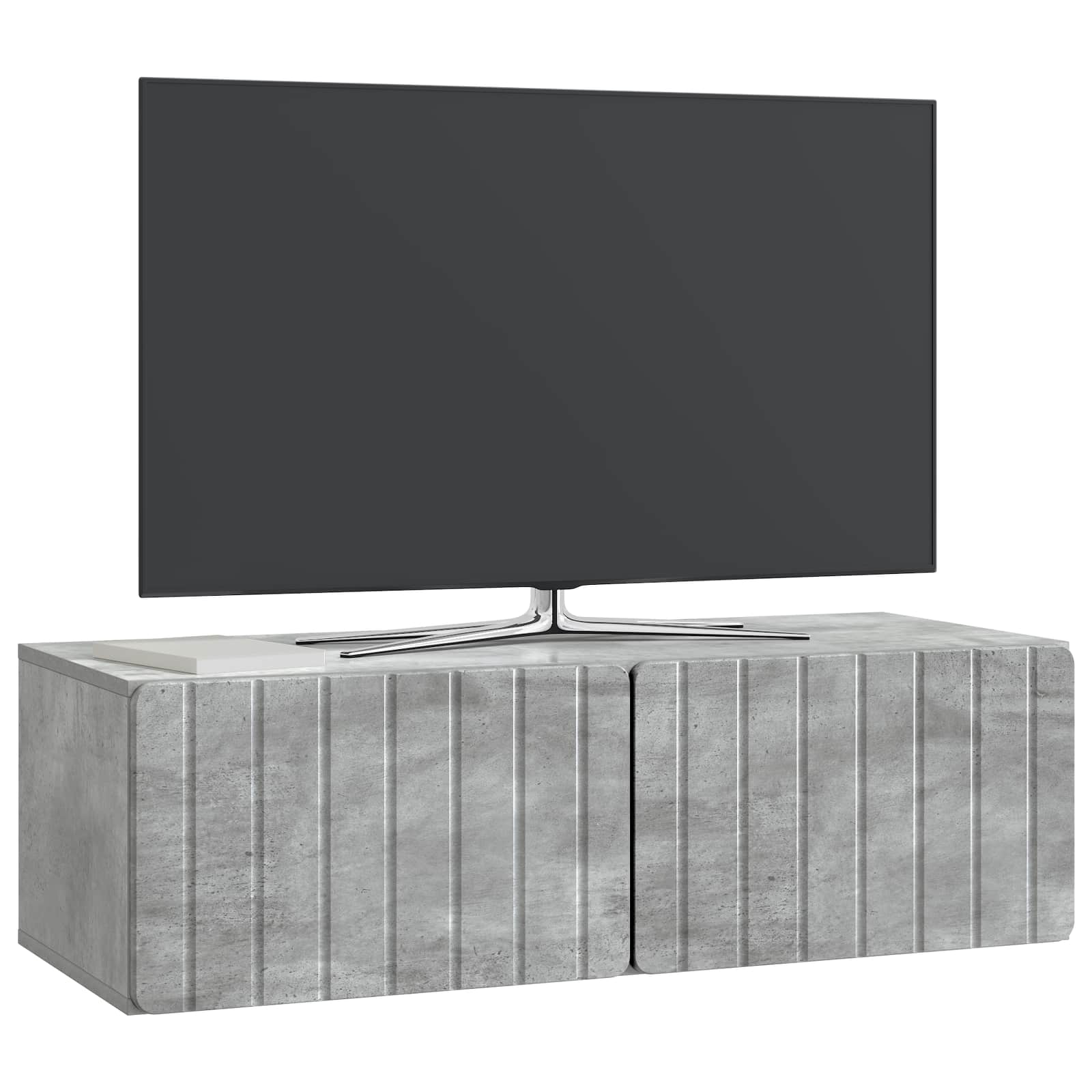 vidaXL Szafka RTV montowana na ścianie Betonowy szary 98 x 41 x 30 cm