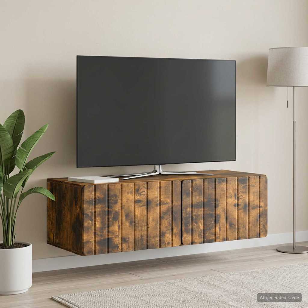 vidaXL Szafka RTV montowana na ścianie 98 x 41 x 30 cm Dąb wędzony