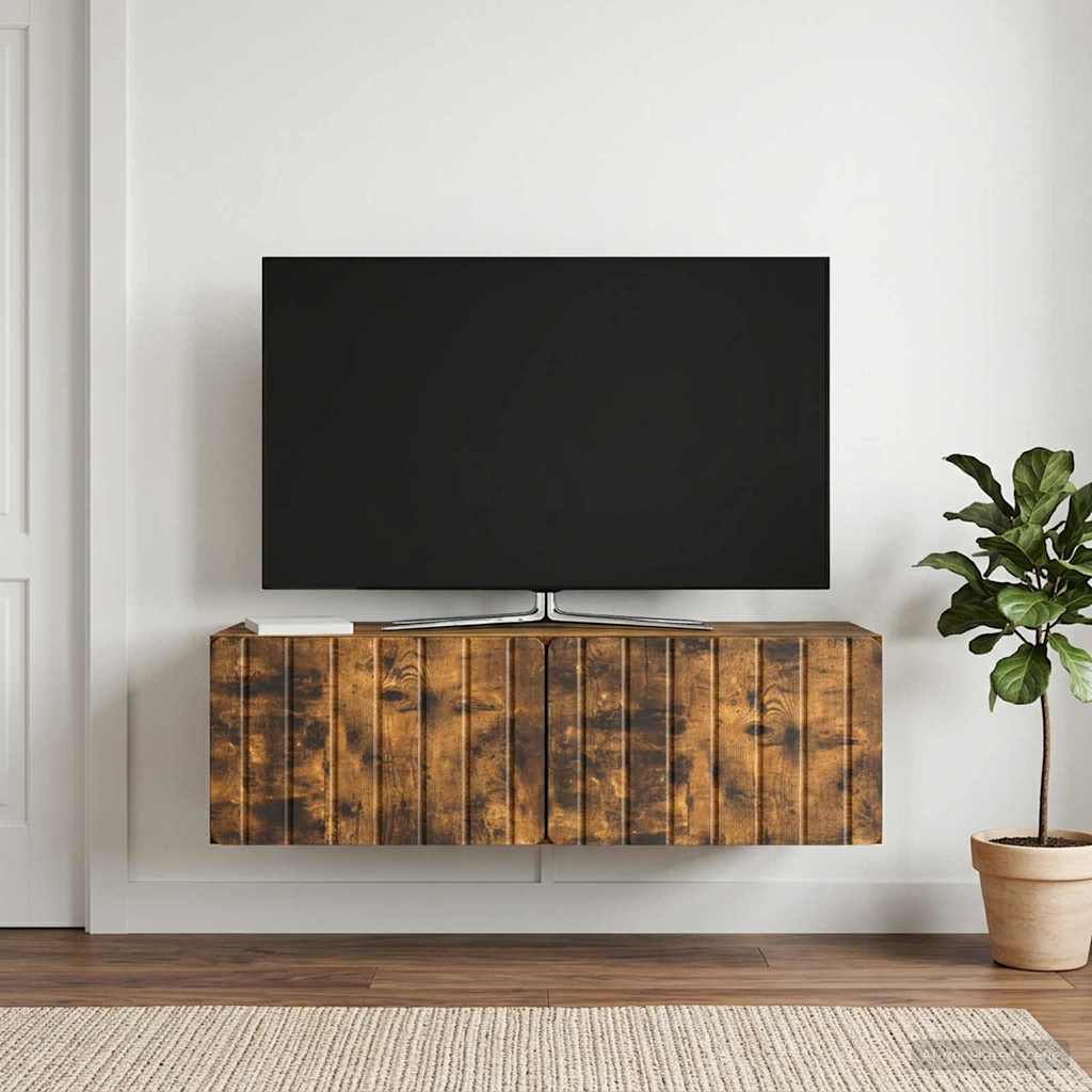 vidaXL Szafka RTV montowana na ścianie 98 x 41 x 30 cm Dąb wędzony