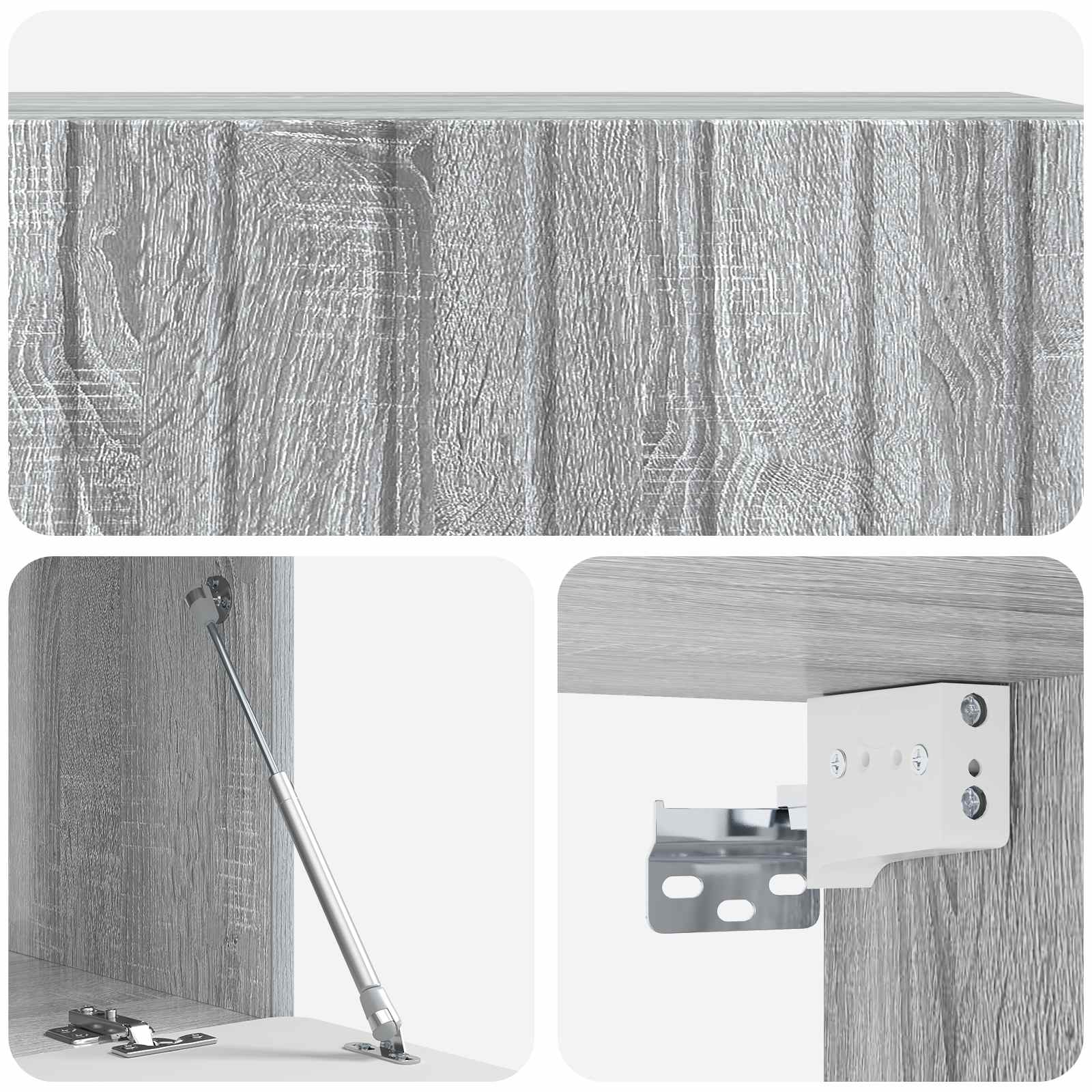 vidaXL Szafka RTV montowana na ścianie 98 x 41 x 30 cm Szary Sonoma