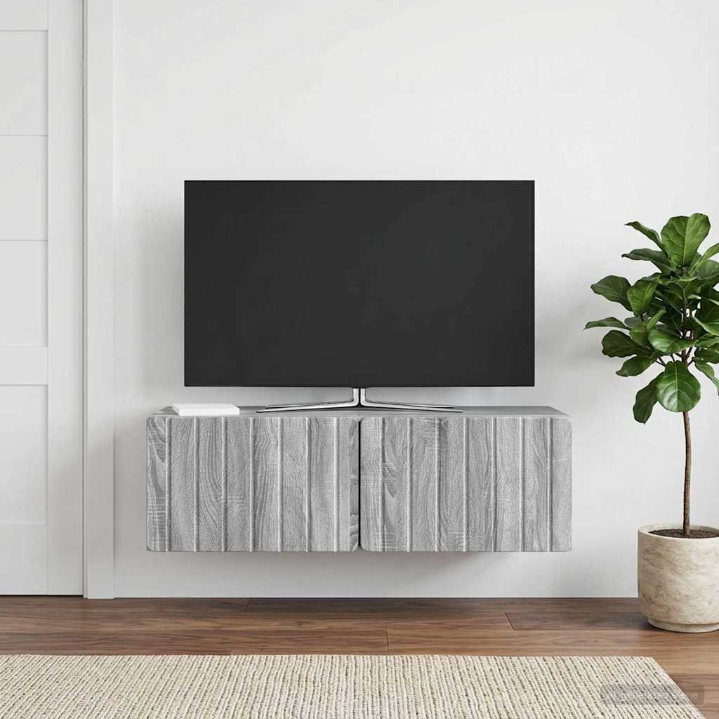 vidaXL Szafka RTV montowana na ścianie 98 x 41 x 30 cm Szary Sonoma