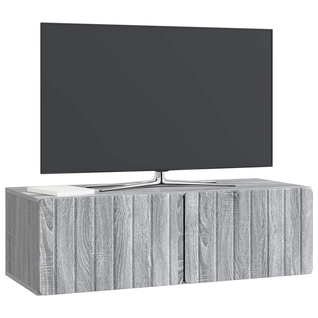 vidaXL Szafka RTV montowana na ścianie Szary Sonoma 98 x 41 x 30 cm