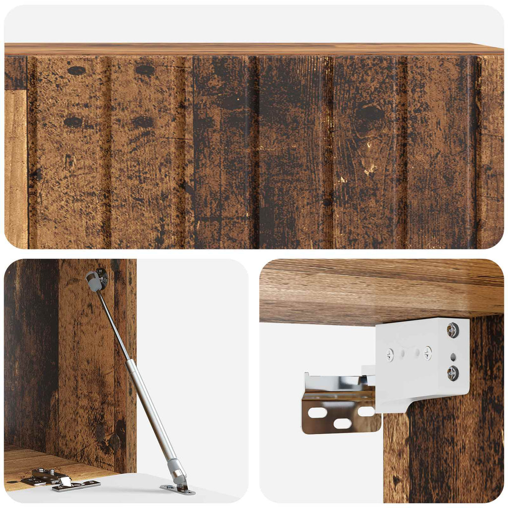vidaXL Szafka RTV montowana na ścianie Stare drewno 98 x 41 x 30 cm