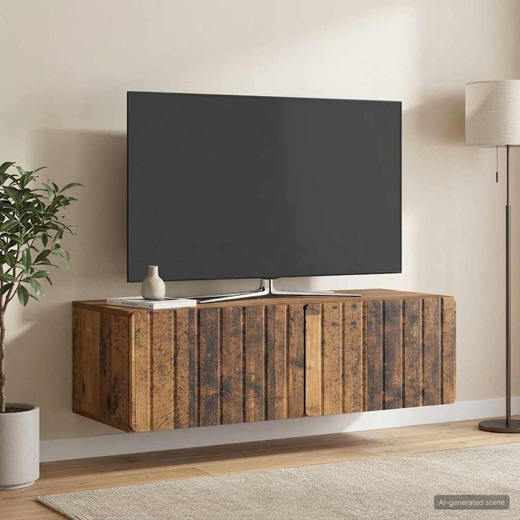 vidaXL Szafka RTV montowana na ścianie 98 x 41 x 30 cm Stare drewno