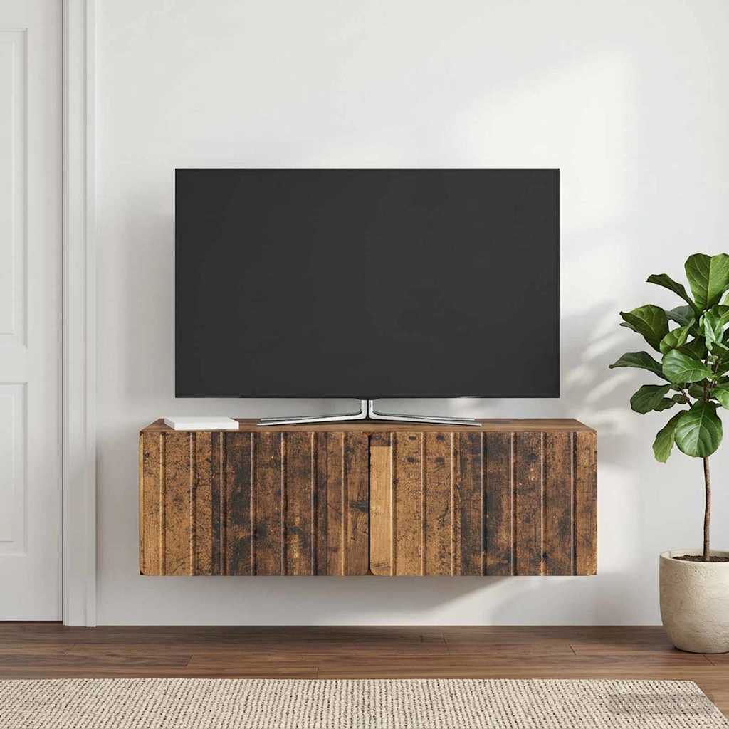 vidaXL Szafka RTV montowana na ścianie 98 x 41 x 30 cm Stare drewno