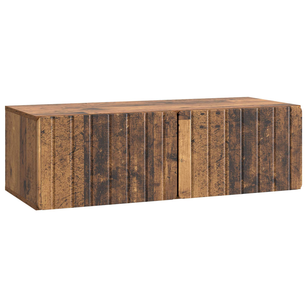 vidaXL Szafka RTV montowana na ścianie Stare drewno 98 x 41 x 30 cm