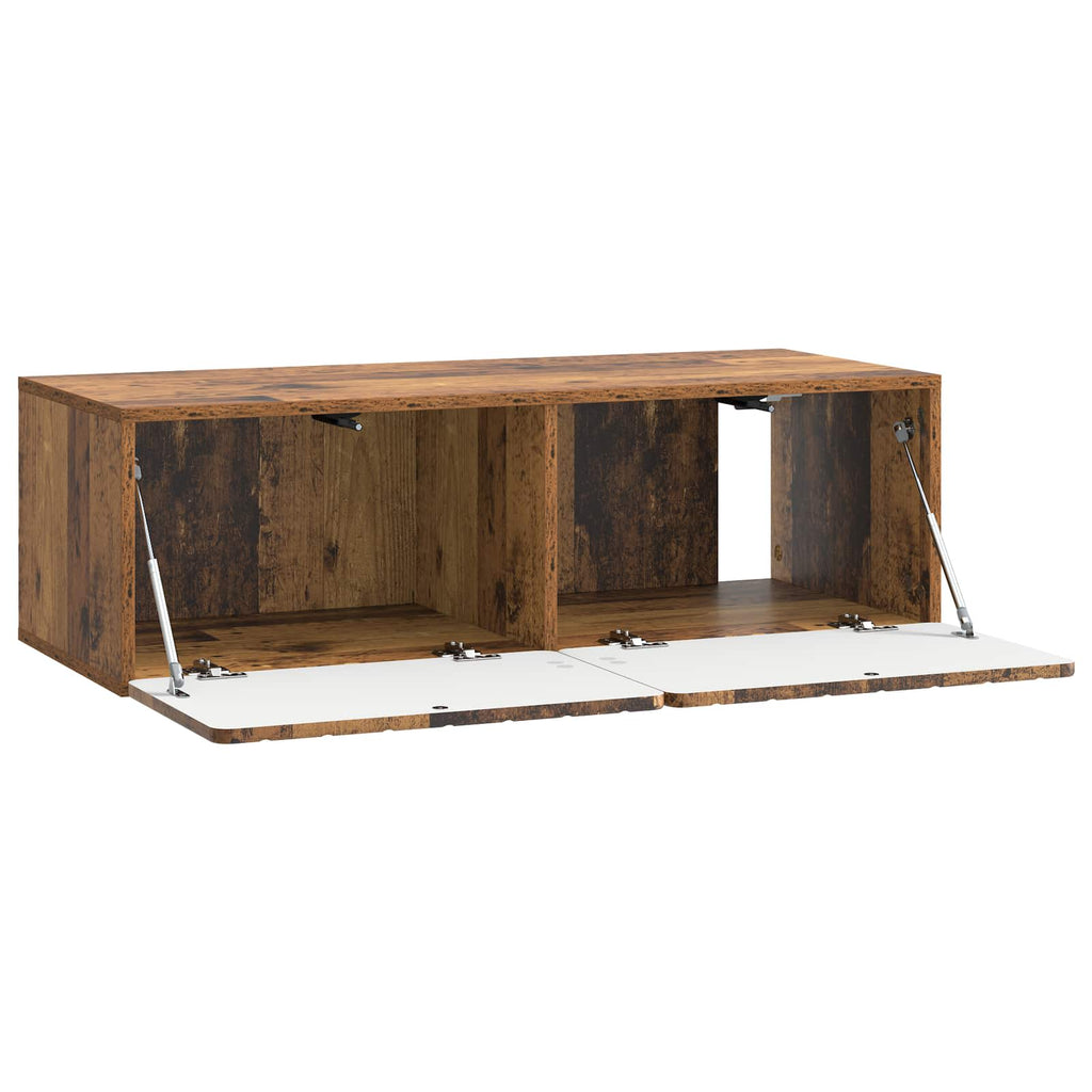 vidaXL Szafka RTV montowana na ścianie Stare drewno 98 x 41 x 30 cm