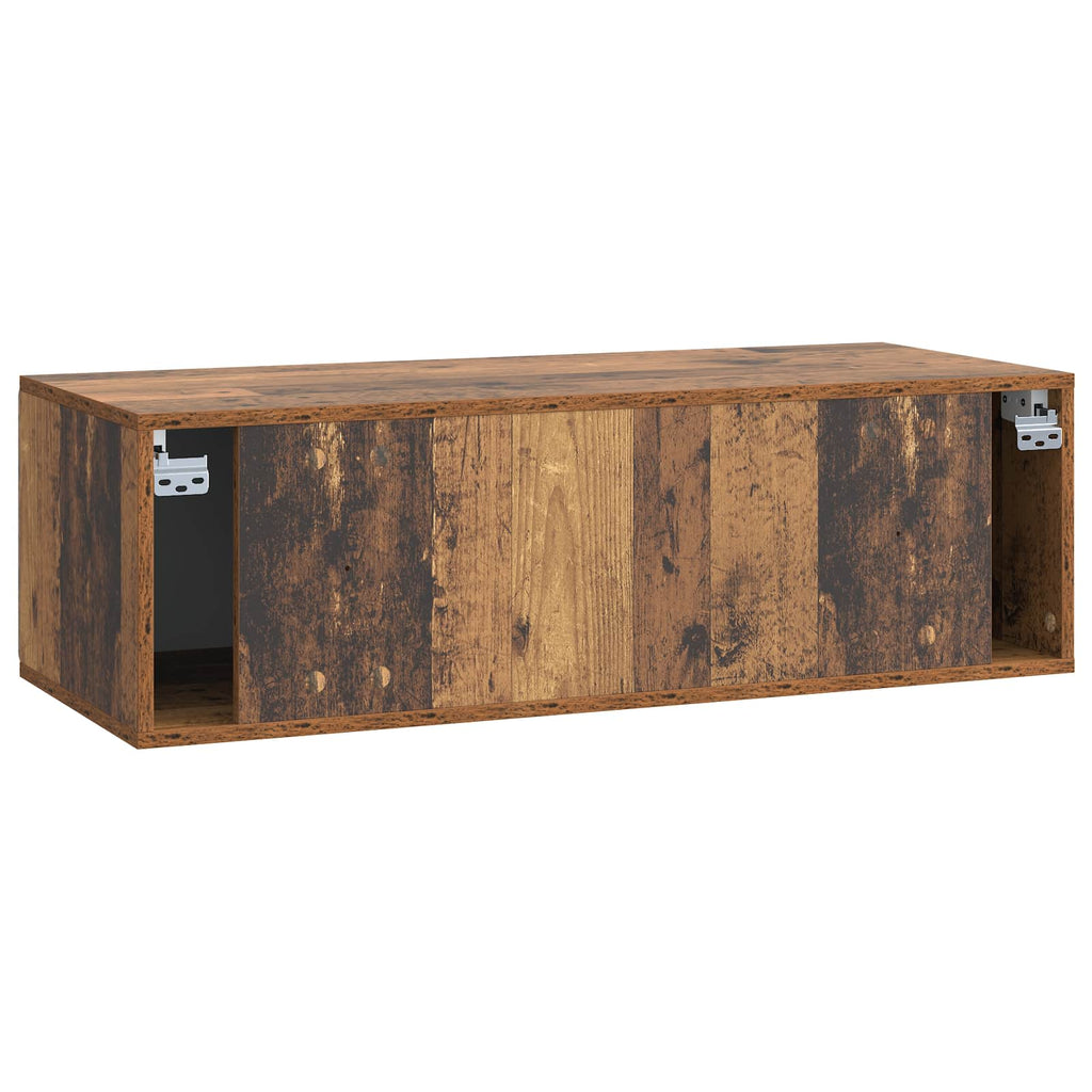 vidaXL Szafka RTV montowana na ścianie Stare drewno 98 x 41 x 30 cm
