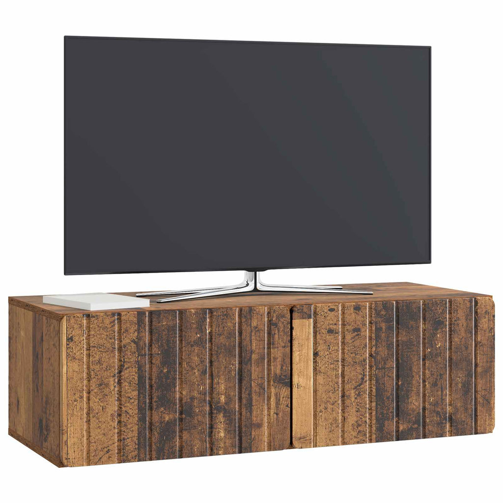 vidaXL Szafka RTV montowana na ścianie Stare drewno 98 x 41 x 30 cm