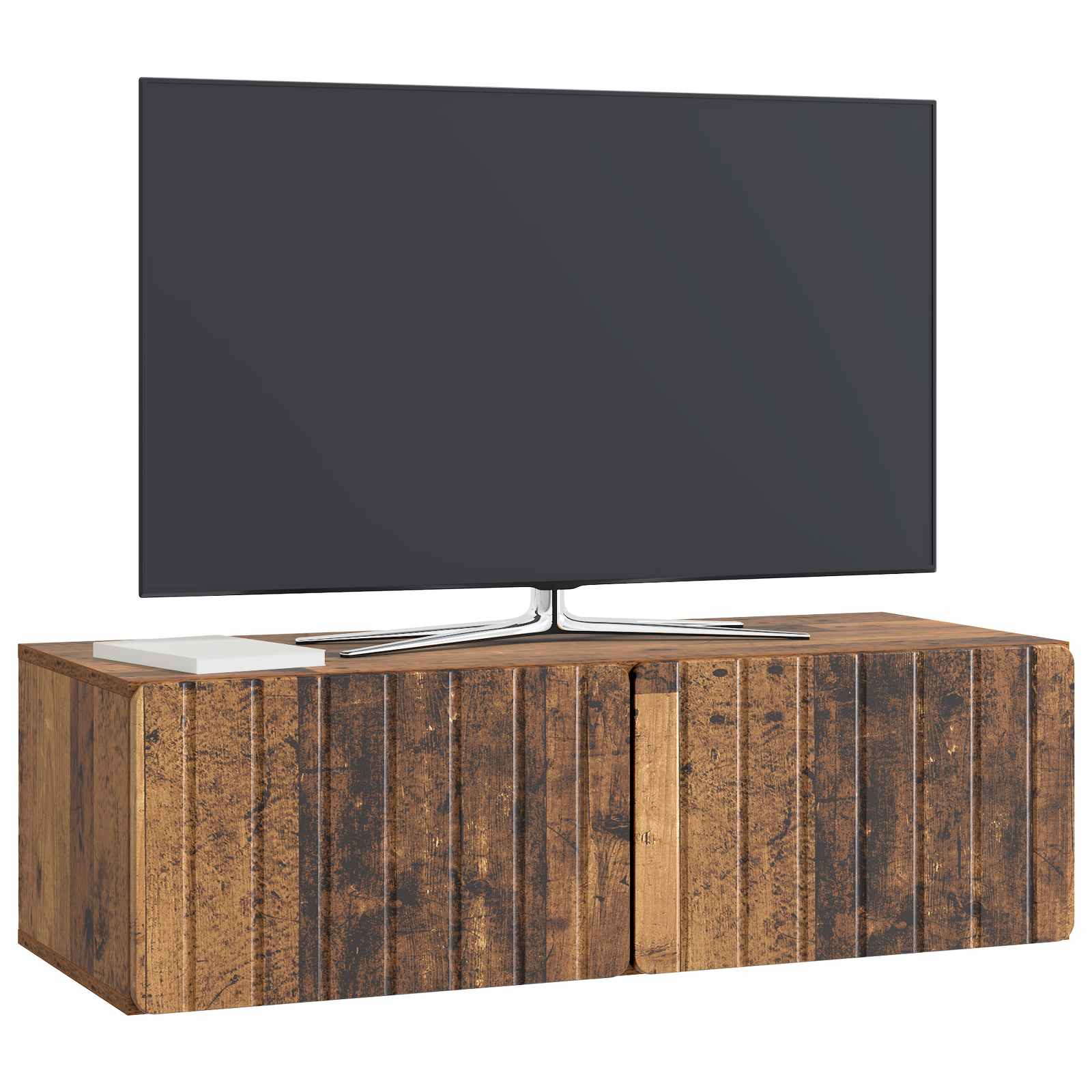 vidaXL Szafka RTV montowana na ścianie Stare drewno 98 x 41 x 30 cm