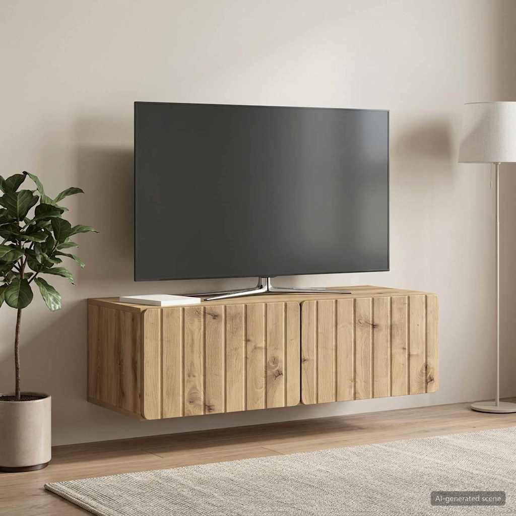 vidaXL Szafka RTV montowana na ścianie 98 x 41 x 30 cm Dąb artisan