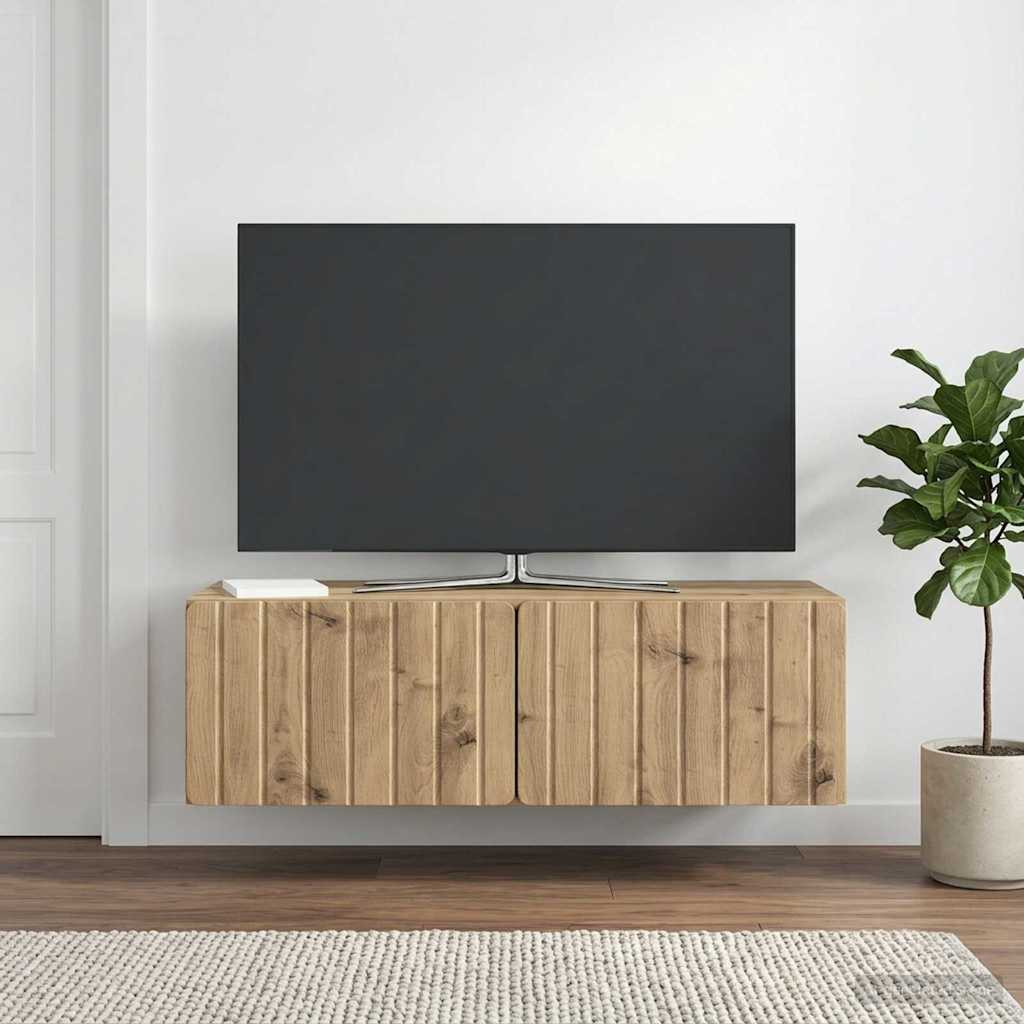vidaXL Szafka RTV montowana na ścianie 98 x 41 x 30 cm Dąb artisan
