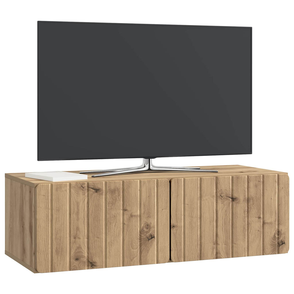 vidaXL Szafka RTV montowana na ścianie Dąb artisan 98 x 41 x 30 cm