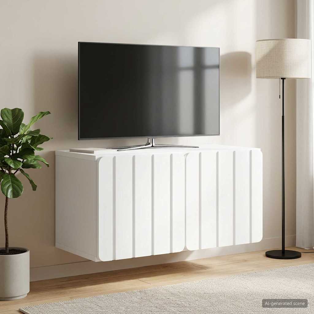 vidaXL Szafka RTV montowana na ścianie 59,5 x 31 x 30 cm Biały