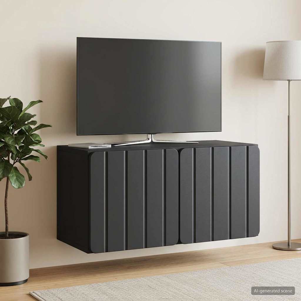 vidaXL Szafka RTV montowana na ścianie 59,5 x 31 x 30 cm Czarny