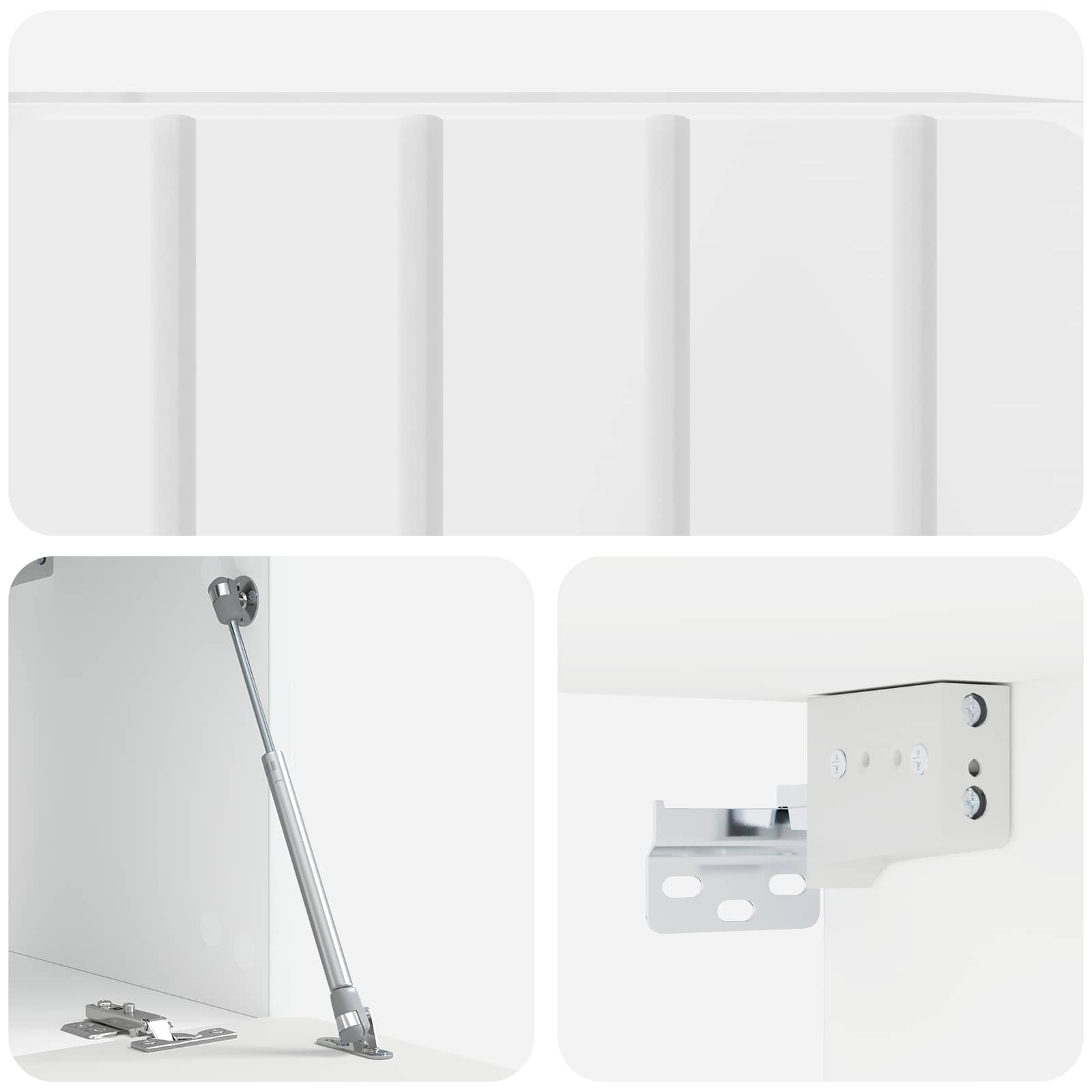 vidaXL Szafka RTV montowana na ścianie Biały wysoki połysk