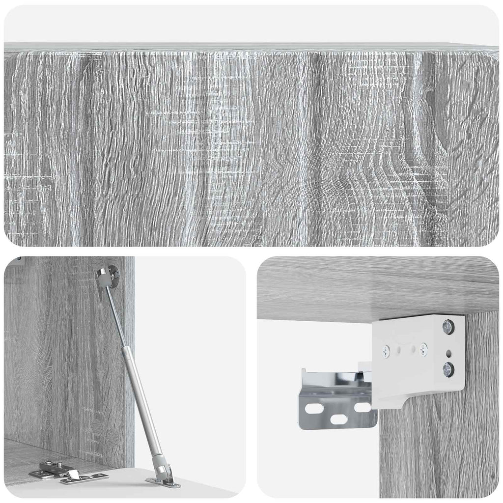 vidaXL Szafka RTV montowana na ścianie 59,5 x 31 x 30 cm Szary Sonoma