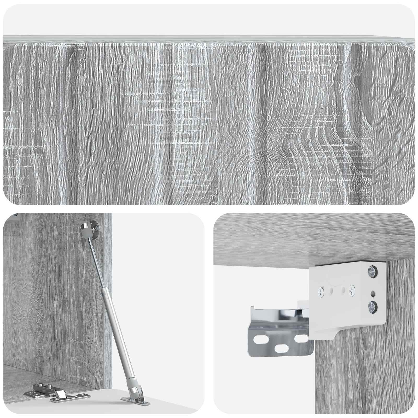 vidaXL Szafka RTV montowana na ścianie 59,5 x 31 x 30 cm Szary Sonoma