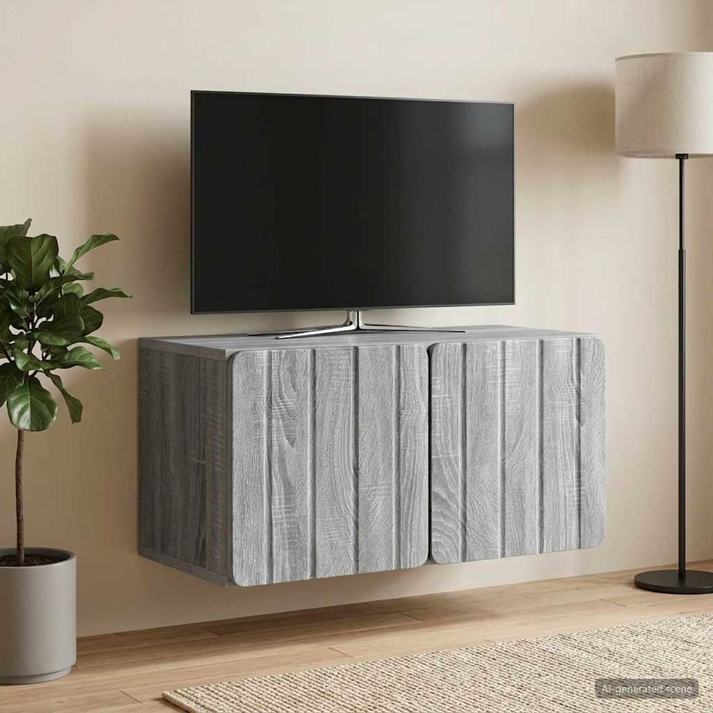 vidaXL Szafka RTV montowana na ścianie 59,5 x 31 x 30 cm Szary Sonoma