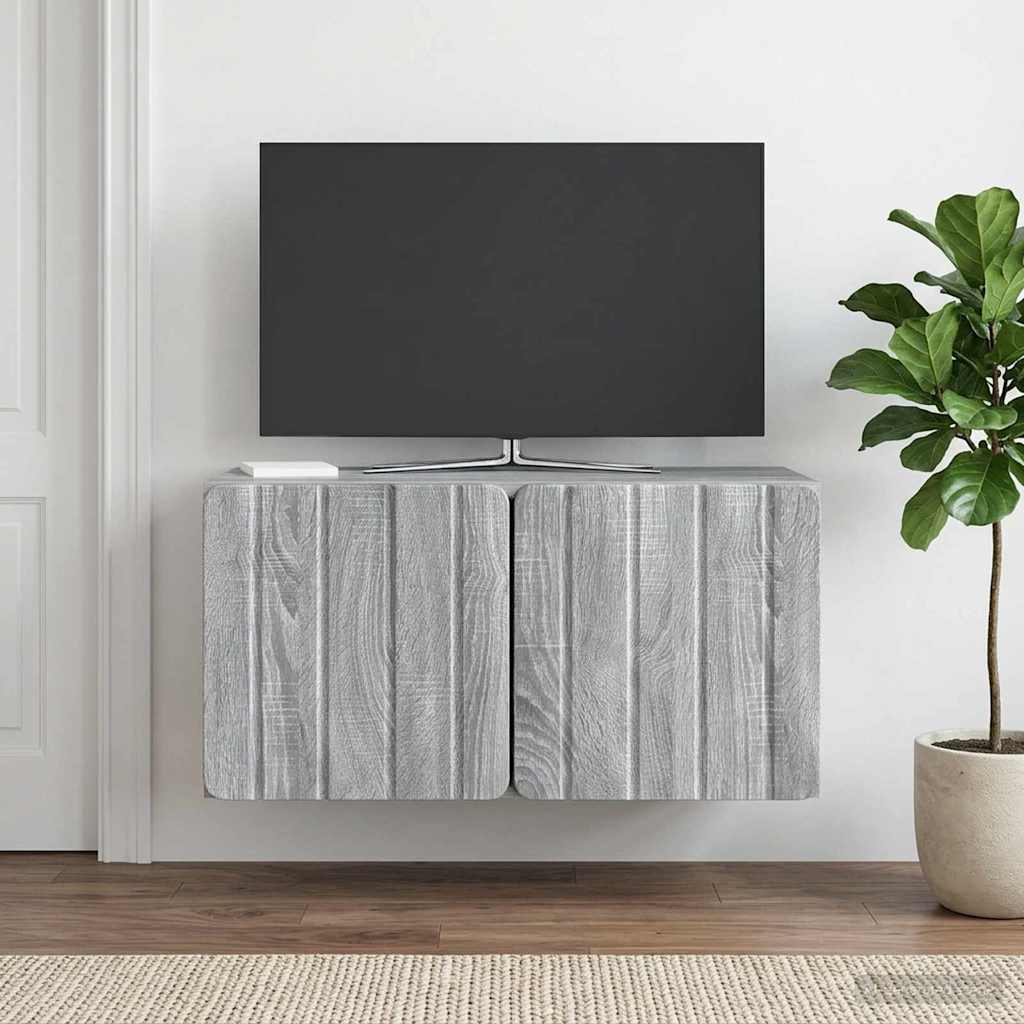 vidaXL Szafka RTV montowana na ścianie 59,5 x 31 x 30 cm Szary Sonoma
