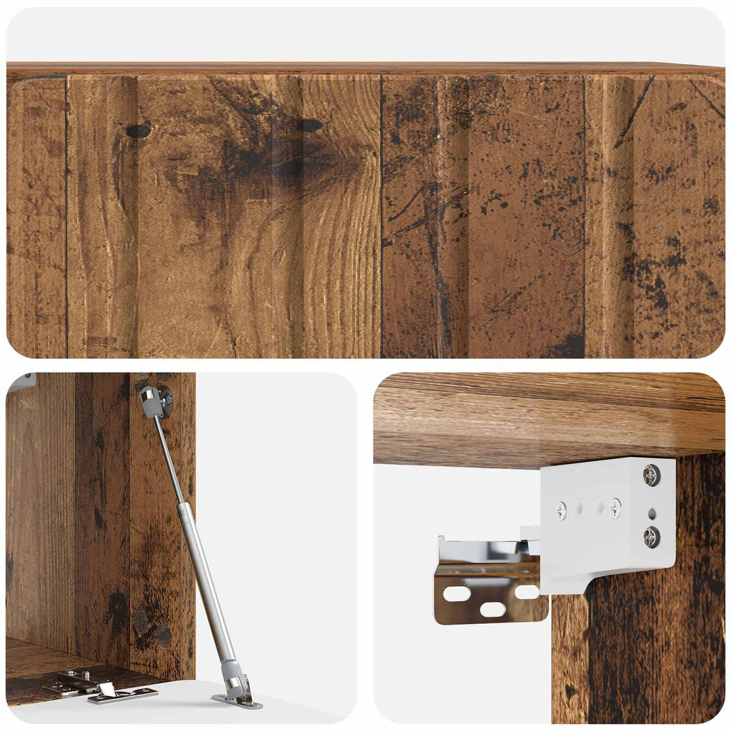 vidaXL Szafka RTV montowana na ścianie Stare drewno 59,5 x 31 x 30 cm