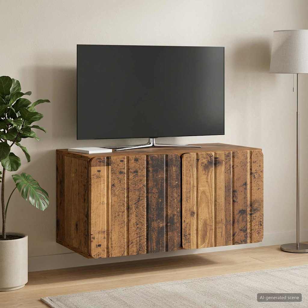 vidaXL Szafka RTV montowana na ścianie 59,5 x 31 x 30 cm Stare drewno