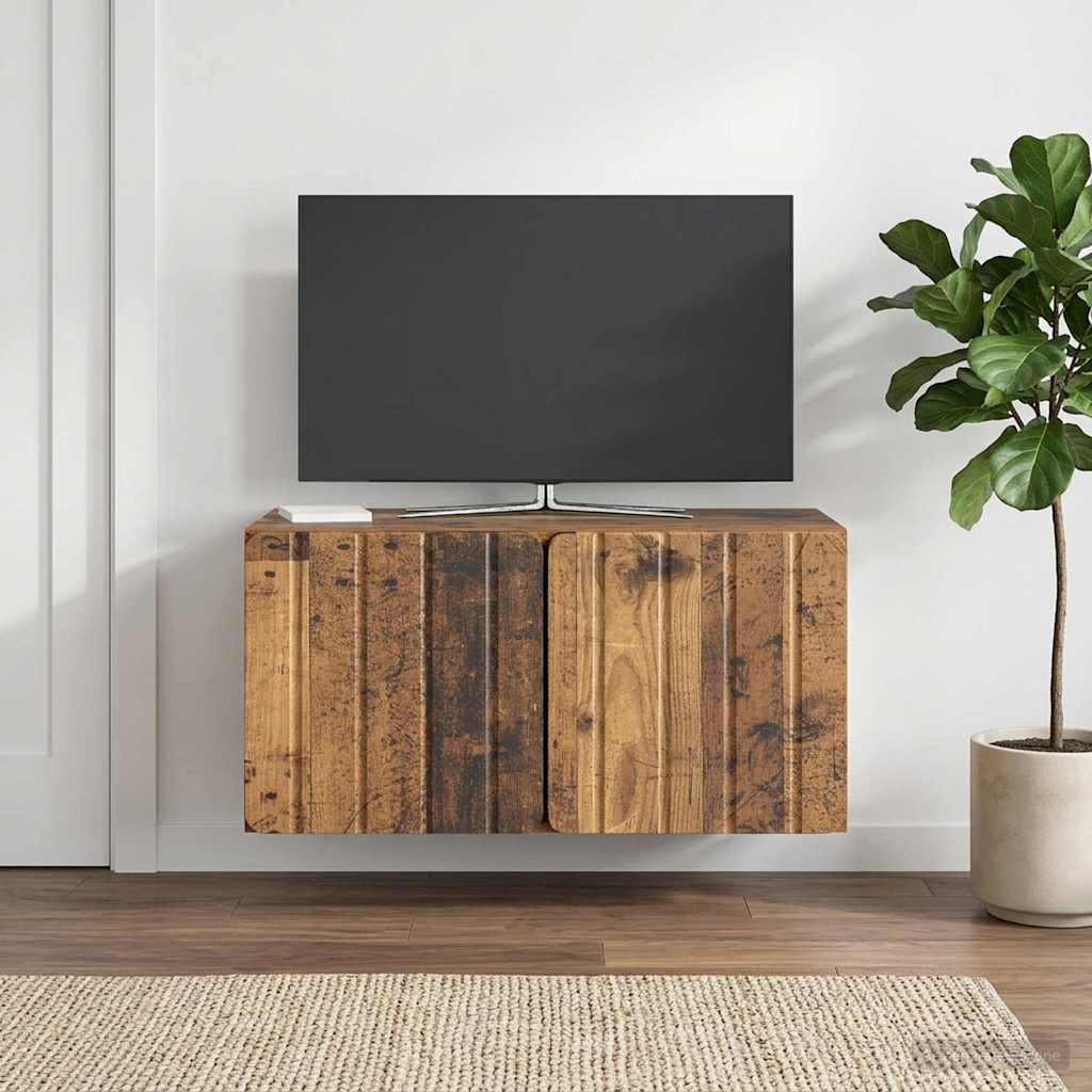 vidaXL Szafka RTV montowana na ścianie 59,5 x 31 x 30 cm Stare drewno