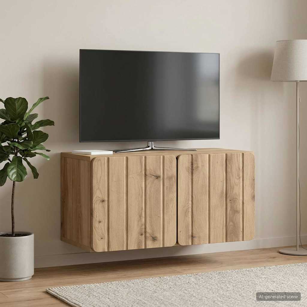 vidaXL Szafka RTV montowana na ścianie 59,5 x 31 x 30 cm Dąb artisan