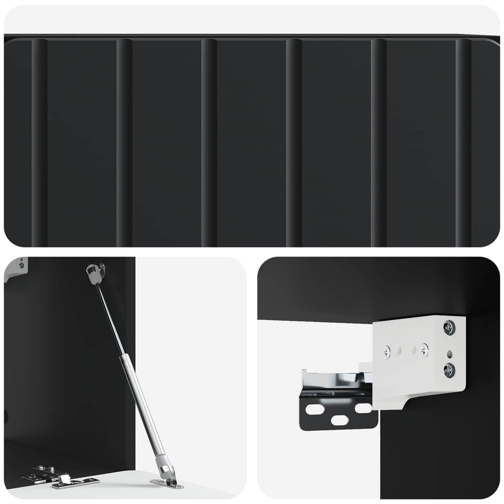 vidaXL Szafka RTV montowana na ścianie Czarny 78,5 x 31 x 30 cm