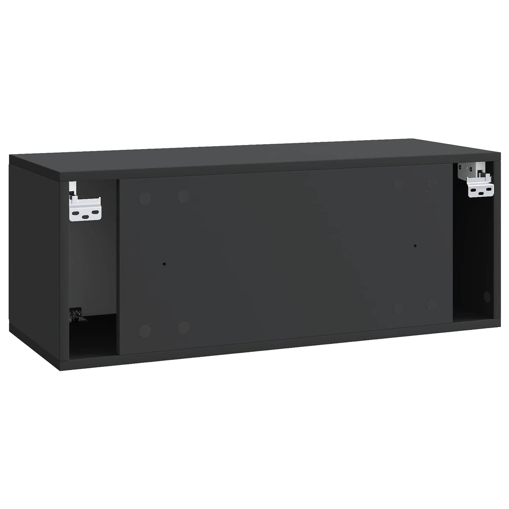 vidaXL Szafka RTV montowana na ścianie Czarny 78,5 x 31 x 30 cm
