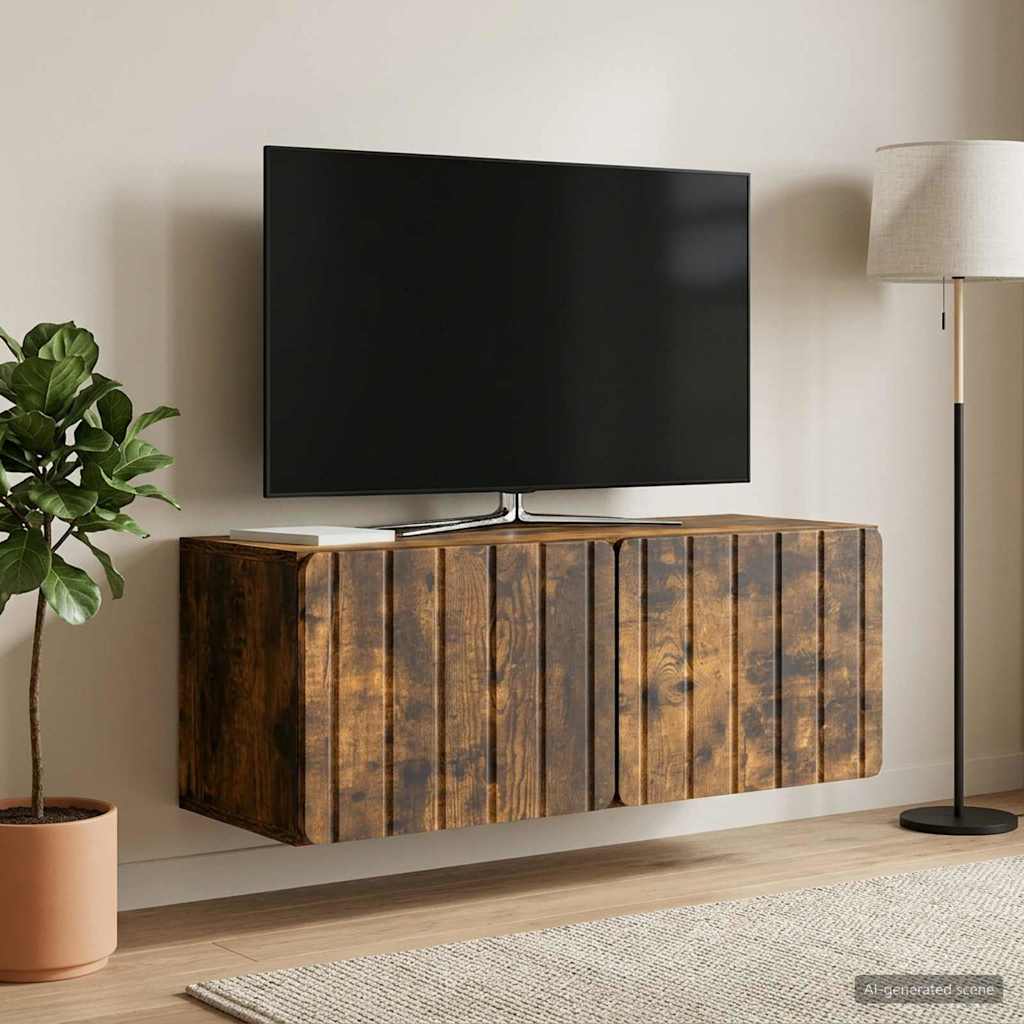 vidaXL Szafka RTV montowana na ścianie 78,5 x 31 x 30 cm Dąb wędzony