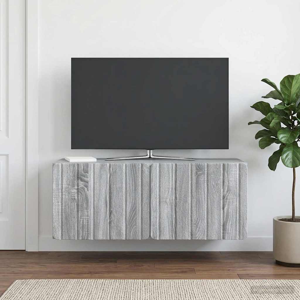 vidaXL Szafka RTV montowana na ścianie 78,5 x 31 x 30 cm Szary Sonoma