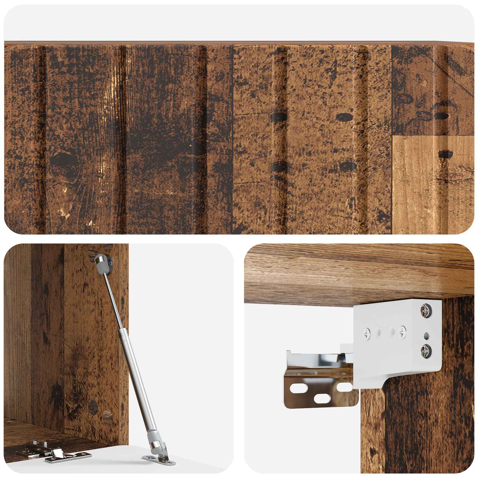 vidaXL Szafka RTV montowana na ścianie Stare drewno 78,5 x 31 x 30 cm